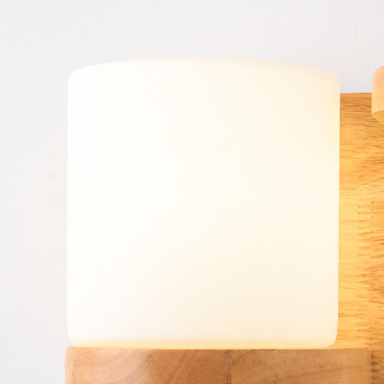 Modern Style Wall Light Fixture Wooden Wall Light Sconce without Plants
