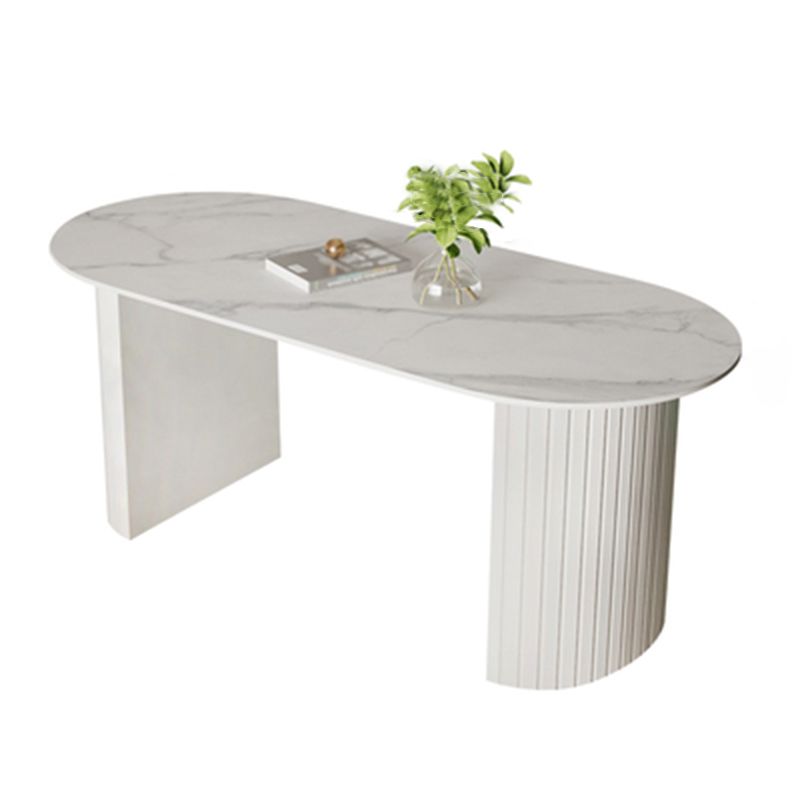 Tavolo da pranzo bianco contemporaneo in metallo tavolo da pranzo in pietra sinterizzato per cucina e sala da pranzo