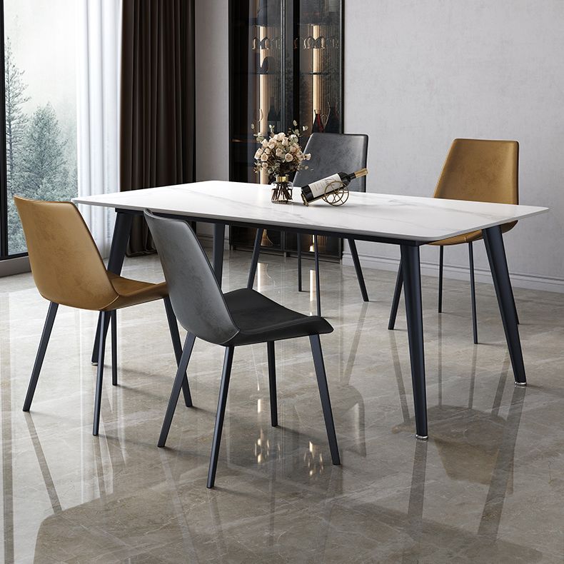 Minimalist 1/4/5/7 Pieces Dining Room Chair Set Sintered Stone Dining Table with Chairs