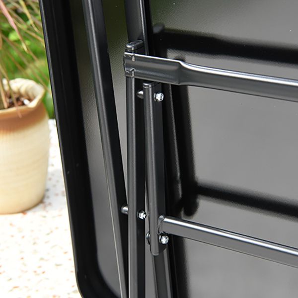 Modern Geometric Foldable Courtyard Table Metal Frame Outdoor Table