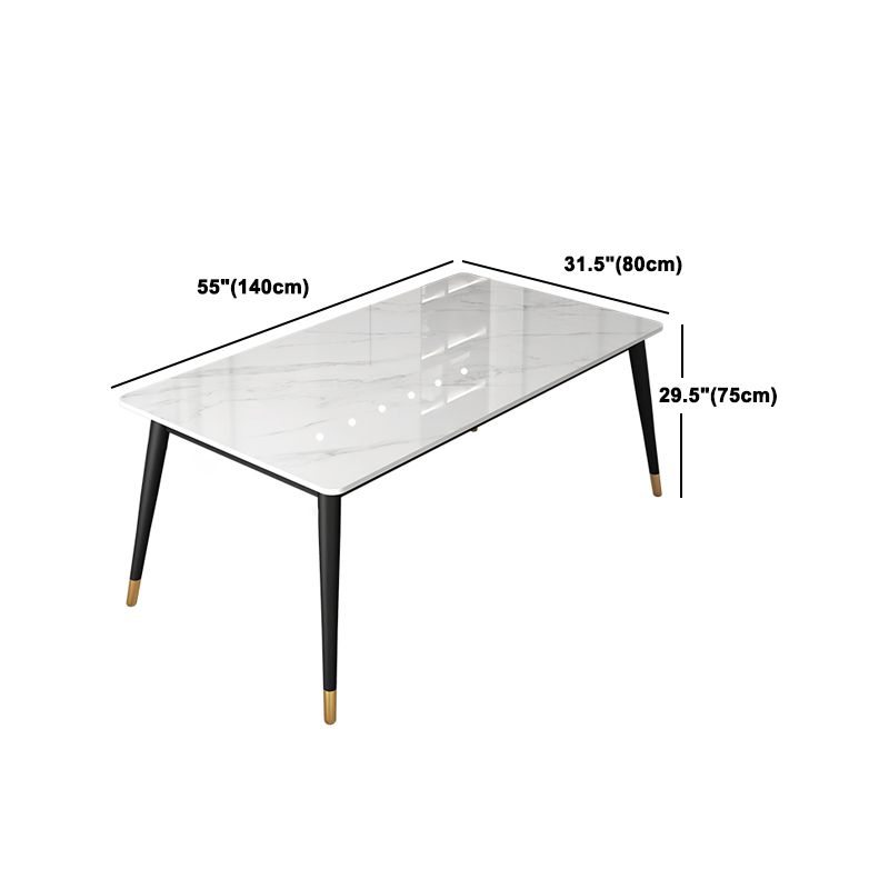 Modern Rectangle Dining Table Set 1/4/5 Pieces White Stone Dinette Set