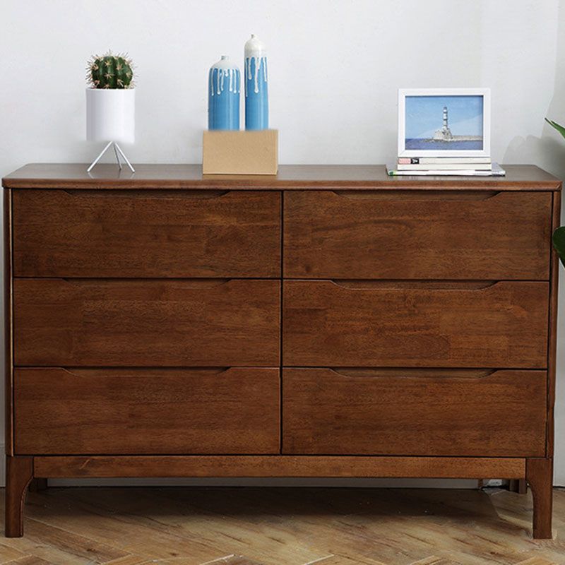 Rubber Wood Contemporary Storage Chest Bedroom Chest with Drawers