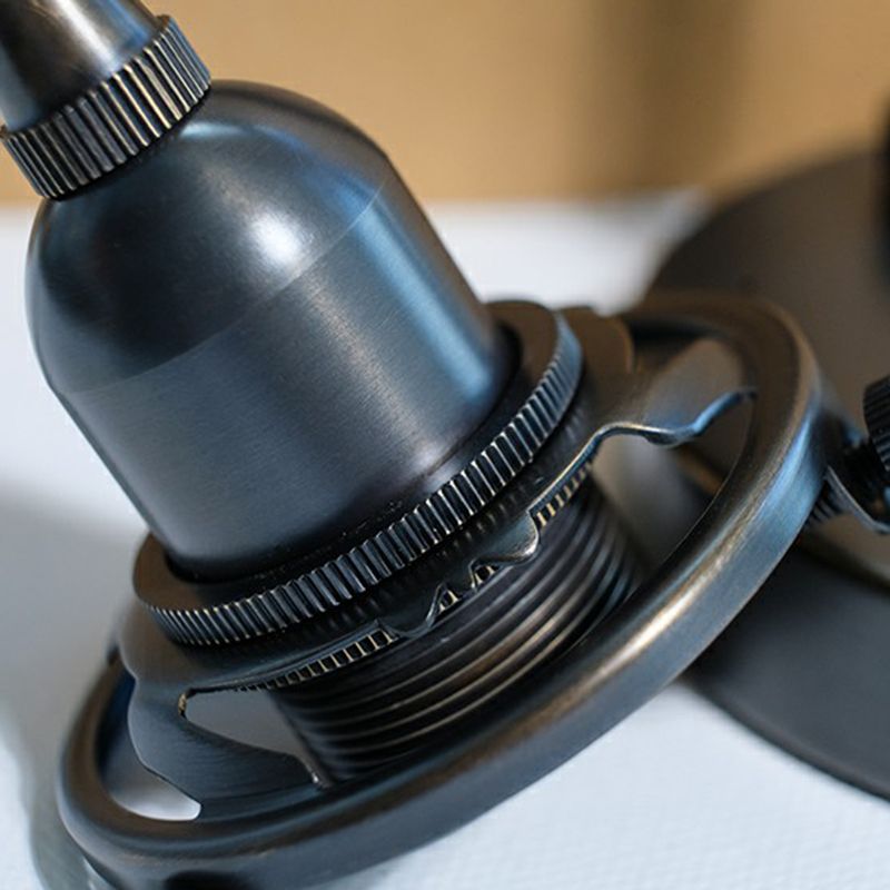 Orbe de verre texturé mini pendentif éclairage nordique 1 ampoule noire suspendue pour chambre à coucher