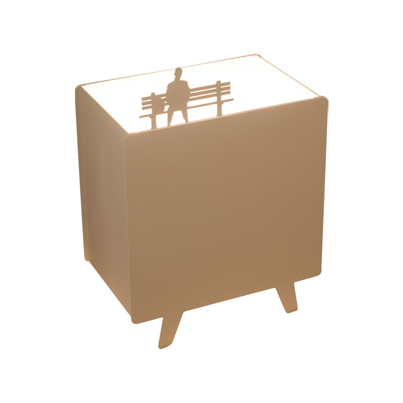 Luz de lectura metálica de lectura nórdica lámpara de mesa nocturna de 1 luces con talla de hierro