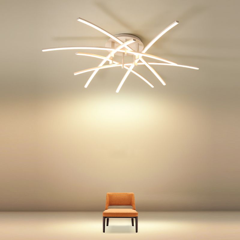 Style moderne linéaire plafonnier métal métal plafond multi-tête plafond pour restaurant