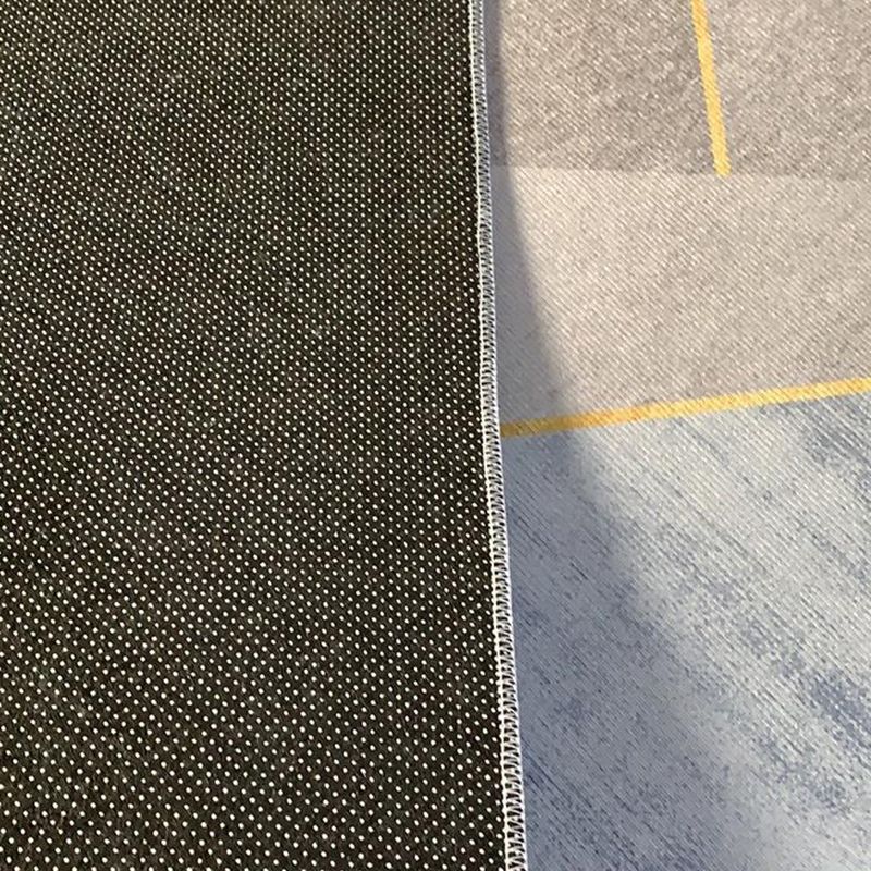 Gray Modern Rug Polyester Graphic Rug Stain Resistant Rug for Home Decor
