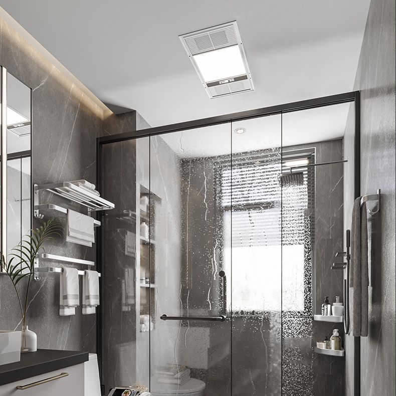 7 Piece Bathroom Accessory Set Modern Aluminum Bathroom Set in Silver