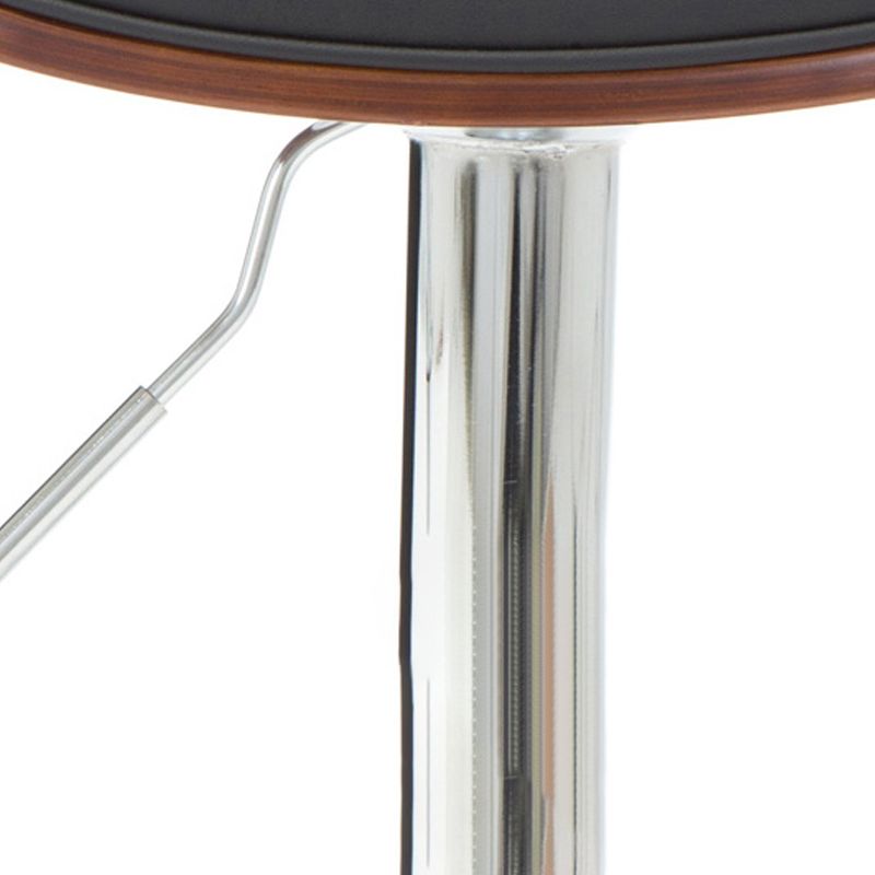 Contemporary Metal Barstool Faux Leather Counter Stool in Matte Finish