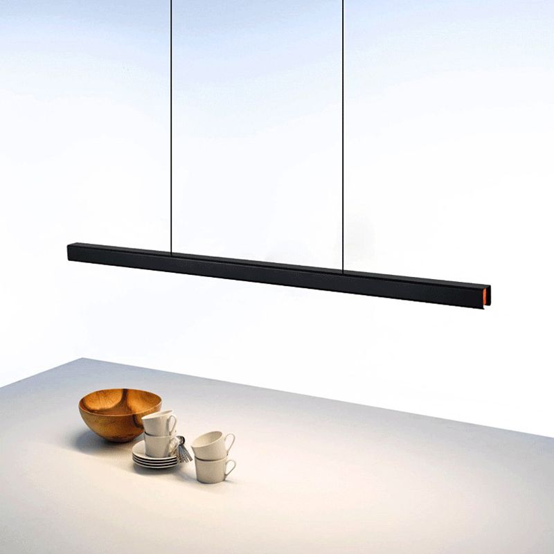 Modern a pendente illuminazione per l'illuminazione a sospensione lineare dell'isola cucina idee di illuminazione dell'isola in nero