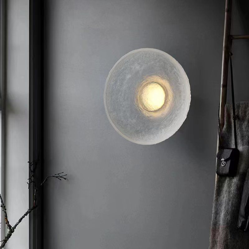 Single White Wall Mounted Sconce LED Shaded Wall Light for Living Room