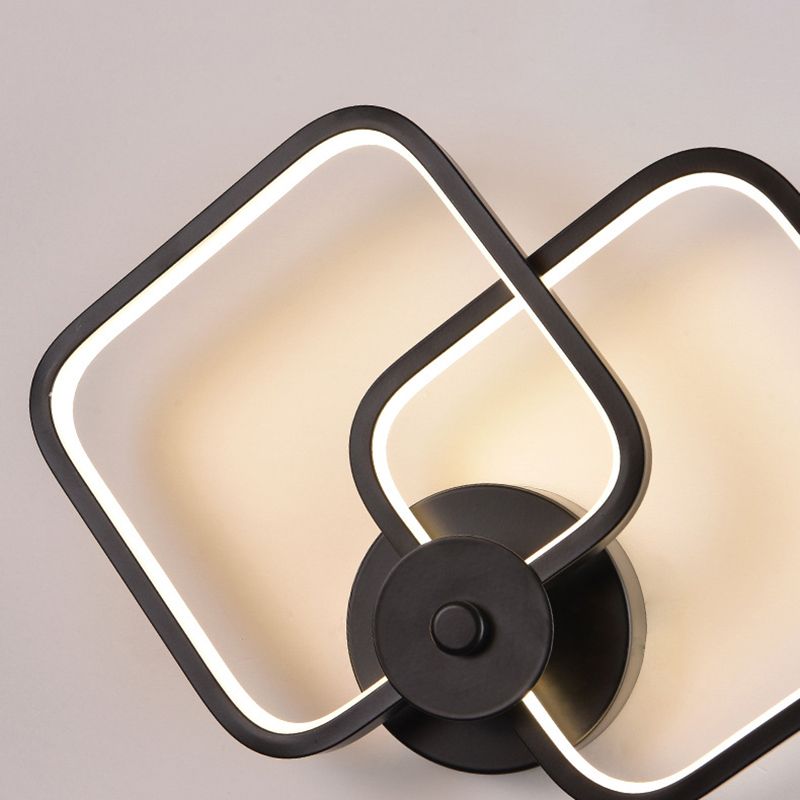 1 Light Unique Shade Murce Murce Modern Simple Style Wall Lighting en noir pour la chambre