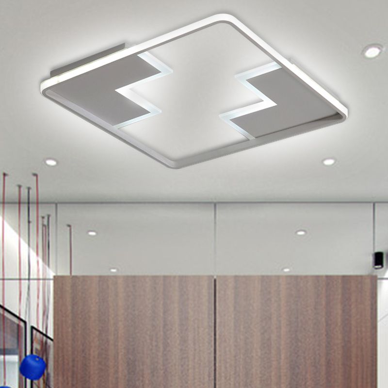 Acrylic Block Flush Ceiling Light Fixture Simplicity 19"/23"/27.5" Wide LED White/Black Flush Mount Lamp in Warm/White Light