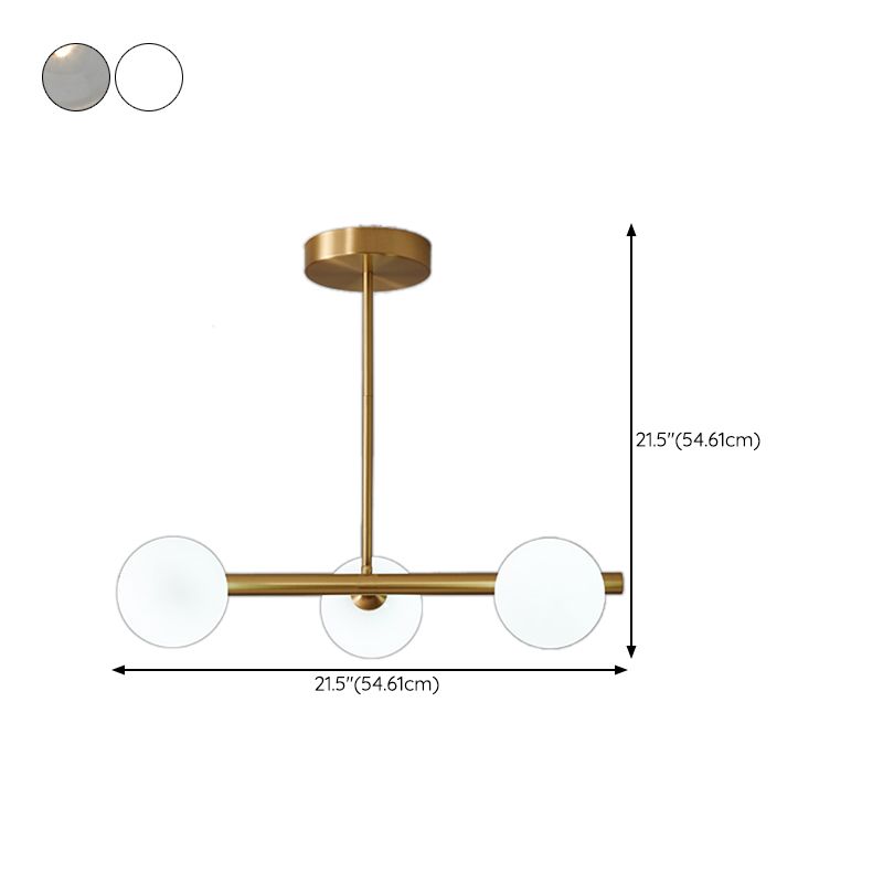 Nordic Style Copper Hanging Lamp Ball Shape Shade Island Light Fixture for Bedroom