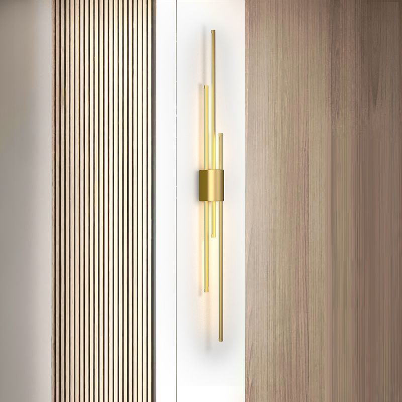 Metal Multi Lights Wall Mount Lighting Linear Modern Style Sconce Light Fixtures