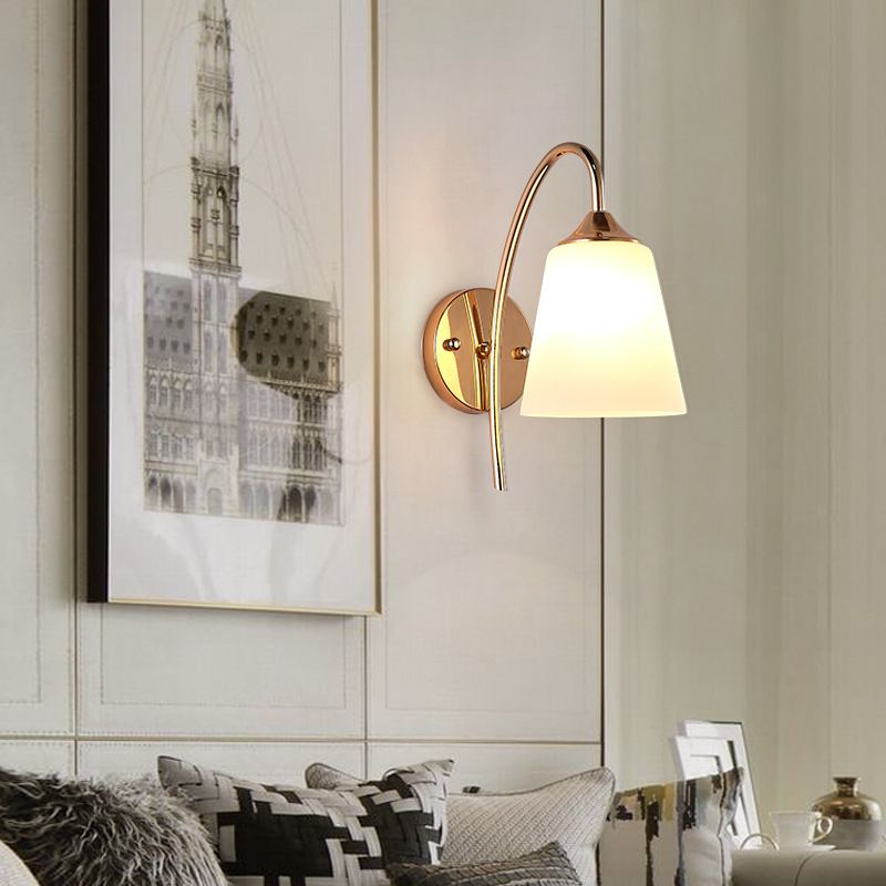 Glasgeometrische Wandbeleuchtung mit modernen Stil 1 Lichtwandmontiertes Leuchten in Gold