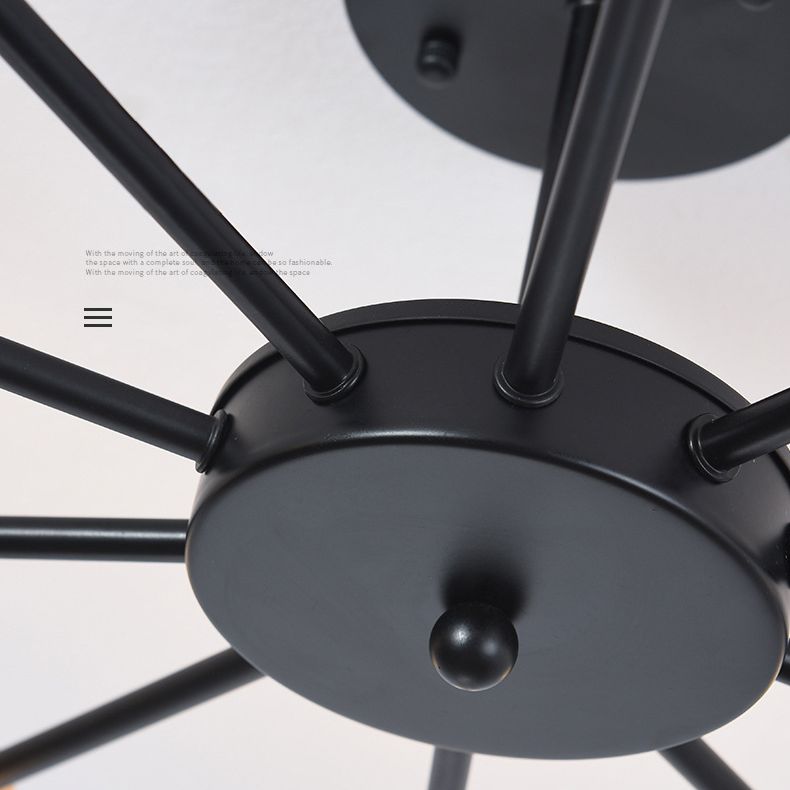 Blootgestelde metalen semi-gemonteerde verlichting Loft-stijl woonkamer semi-inbouwlamp in zwart