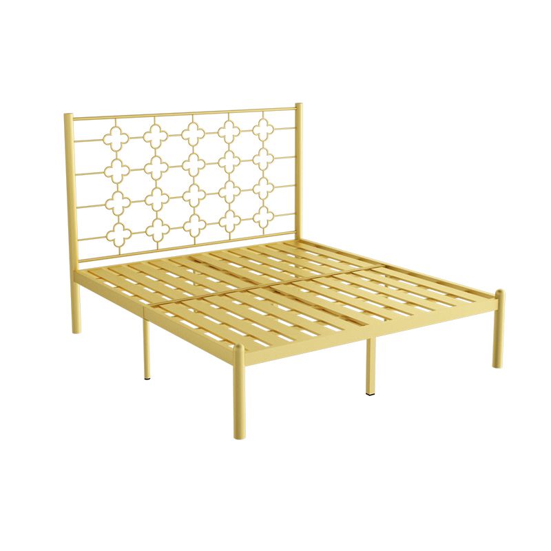 Metallic Open-Frame Bed Glam Standard Bed with Headboard, 49" Tall