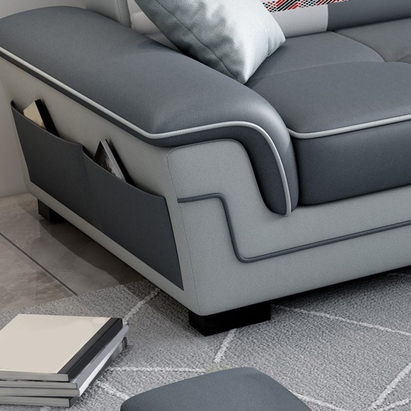 82.68" W √ó 57.09" D √ó 35.43" H High Back Pillow Top Arm Sectional with Slipcovere