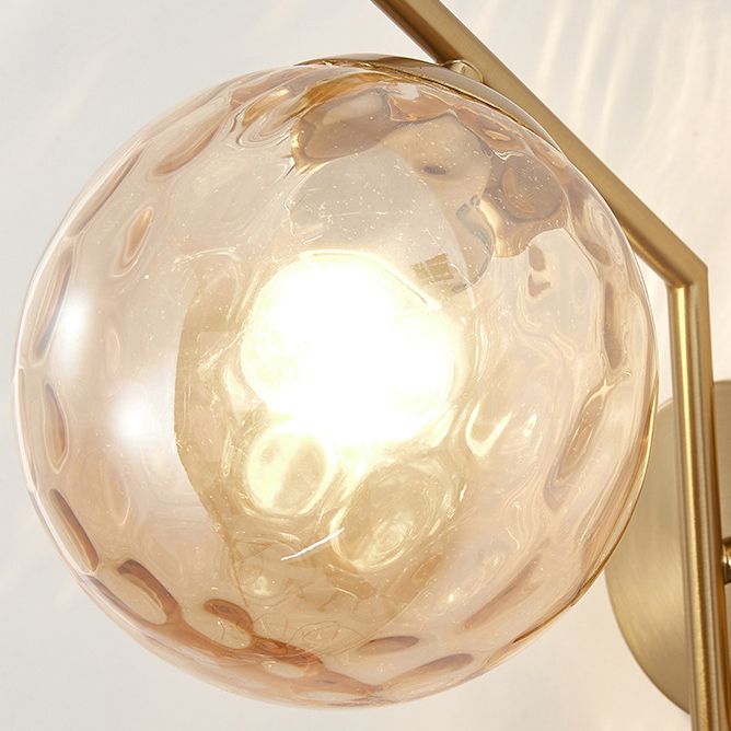 Simplicity 1-Bulb Sconce Light Living Room Glass Ball Wall Light Fixture