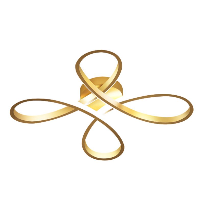 Metal Floral Ceiling Mounted Fixture Simple Style Ceiling Flush in Gold