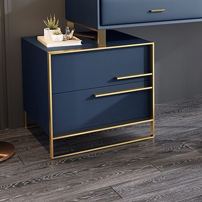 Glam Make-up Vanity Blue Leather Mirror Bedroom Makeup Vanity Set