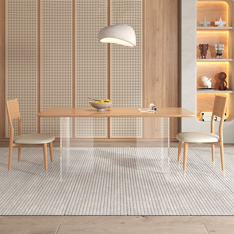 Modern Dining Set 1/3/5/7 Pcs Rectangle Dining Table and Armless Chair