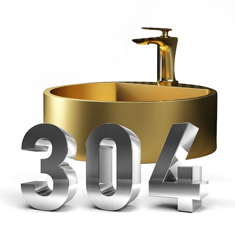 Modern Bathroom Sink Porcelain Pop-Up Drain Solid Color Round Vessel