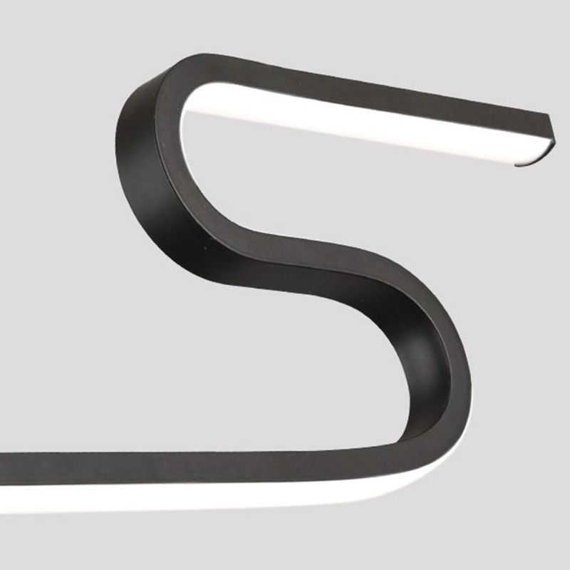 Luces de isla de forma lineal de estilo moderno Metal Dos accesorios de iluminación colgante