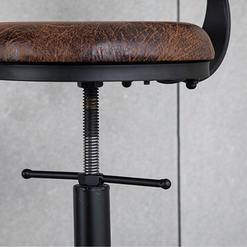 Metal Adjustable Height Bar Stool Industrial Armless Bar Stool with Footrest