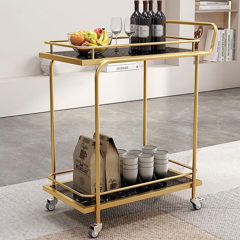 Contemporary Metal Prep Table 33.86"H Rolling Prep Table with Open Storage