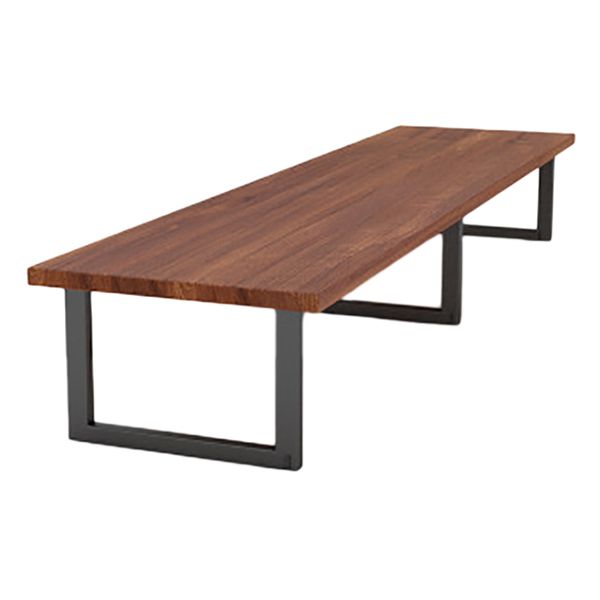 Mesa de comedor de rectángulo industrial de metal mesa de madera maciza para comedor