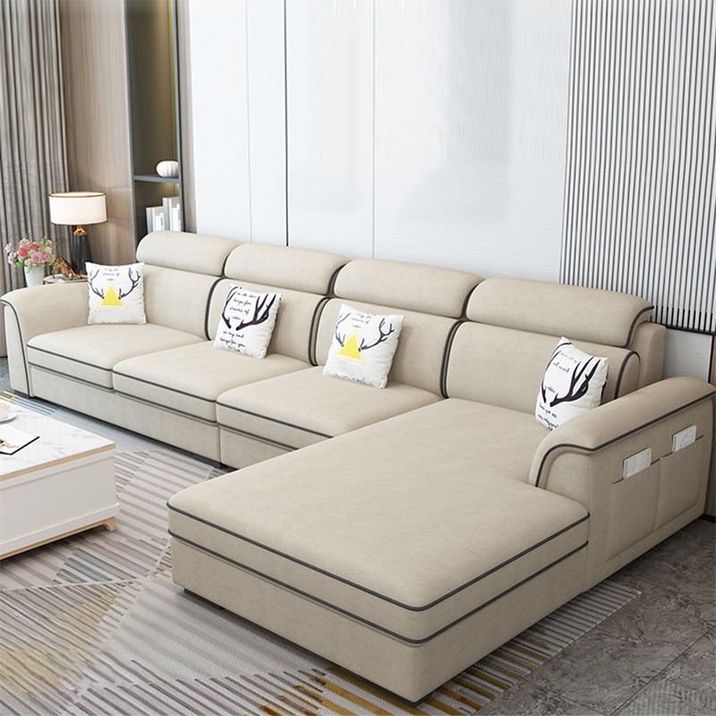 Contemporary Living Room Stationary Recessed Arm Cushions Seating