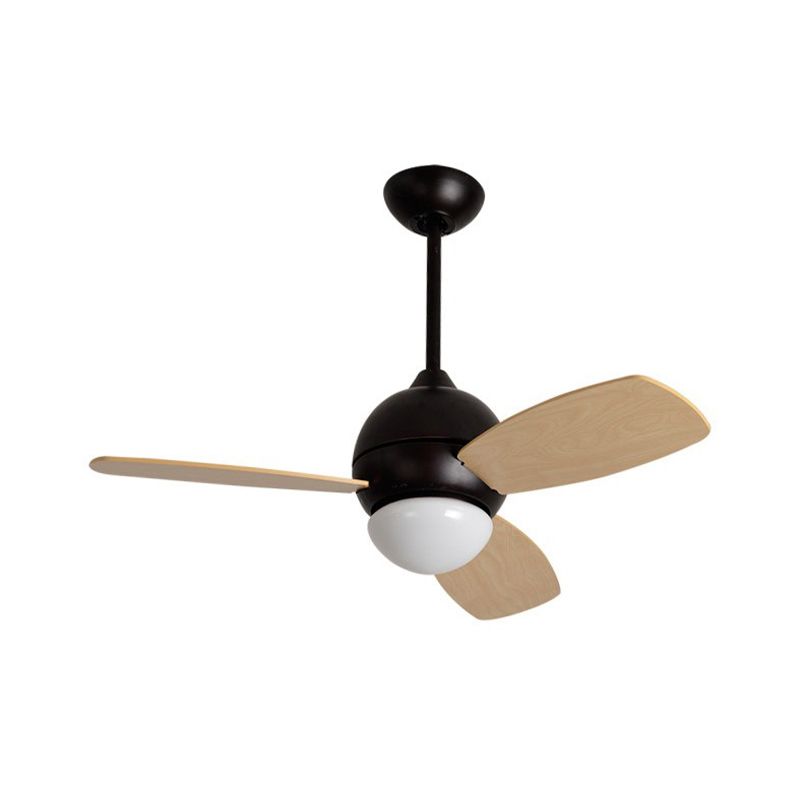 Acryl Dome Flan Lamp Modern Led Black/Gray/White Semi Flush Mount Plafing Armture met 3 houten messen, 36 "lang