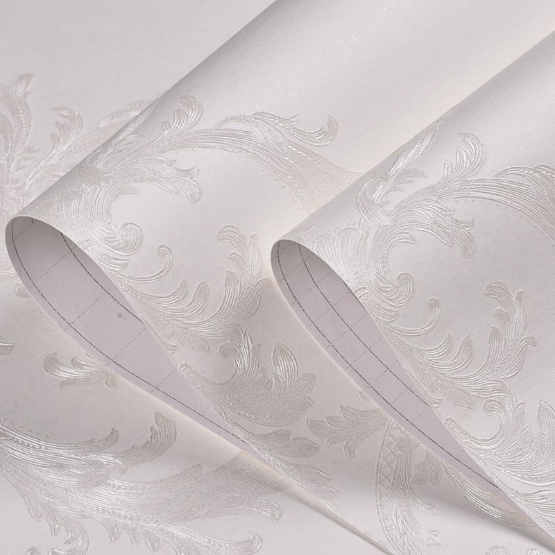 Temporary Adhesive Damask Wallpaper Roll Luxury Washable Living Room Wall Covering, 17.1-sq ft