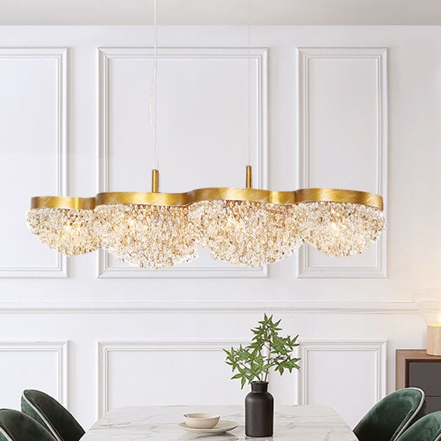 Contemporary Style Dome Island Lighting Ideas Crystal 4 Light Island Lights