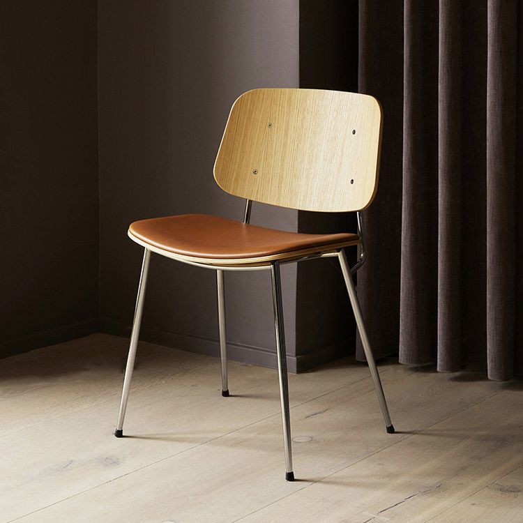 Industrial Upholstered Dining Side Chairs Open Back Dining Side Chairs