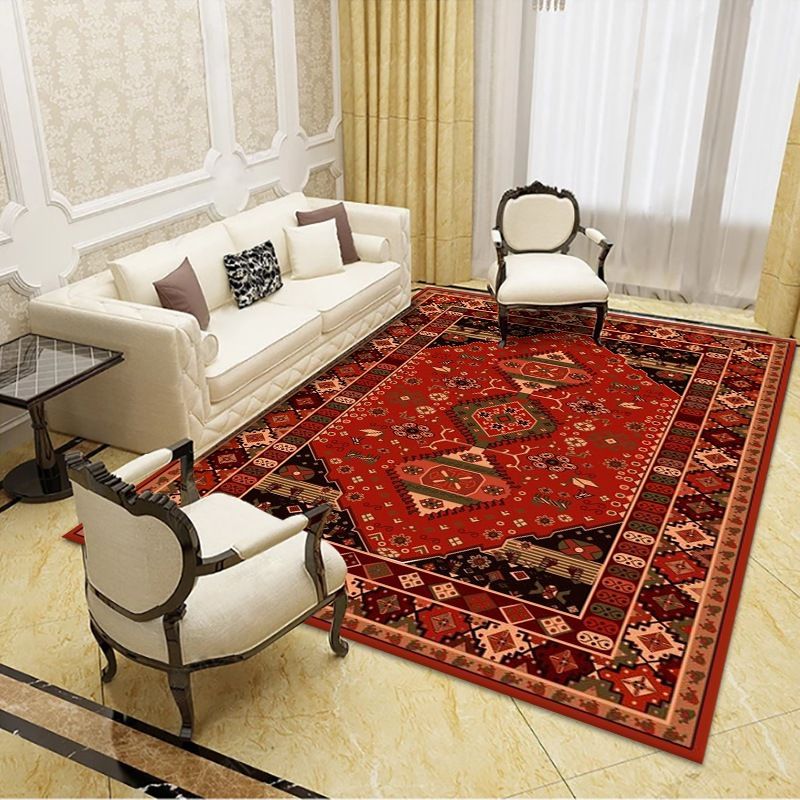 Moroccan Florentine Tile Carpet Polyester Area Rug Stain Resistant Rug for Home Decoration