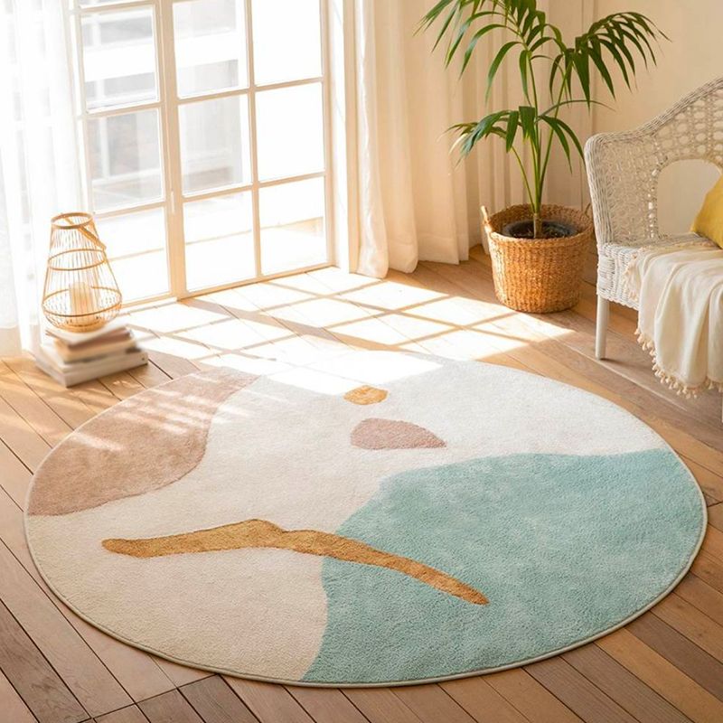 Contemporary Pastoral Flower Rug Indoor Rug Stain Resistant Washable Anti-Slip Backing Rug
