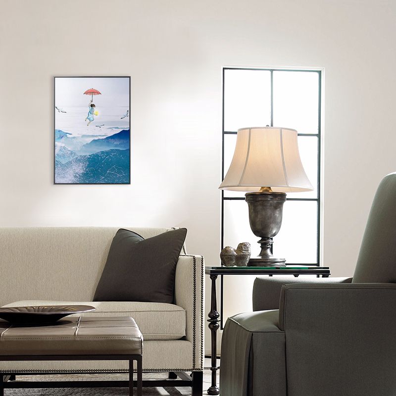 Colossal Sea and Kid Painting for Children Bedroom in Blue, Multiple Sizes Options