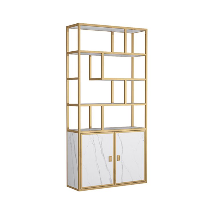 11.81 "W libreria in stile glam in stile libreria aperta con armadi per la casa dell'ufficio