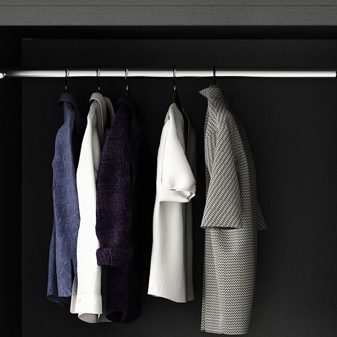 Grey Engineered Wood Wardrobe Cabinet Contemporary Wardrobe Armoire