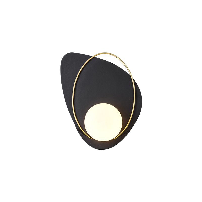 Metallic Petal Shaped Flush Wall Sconce Postmodern Single Living Room Wall Light Fixture