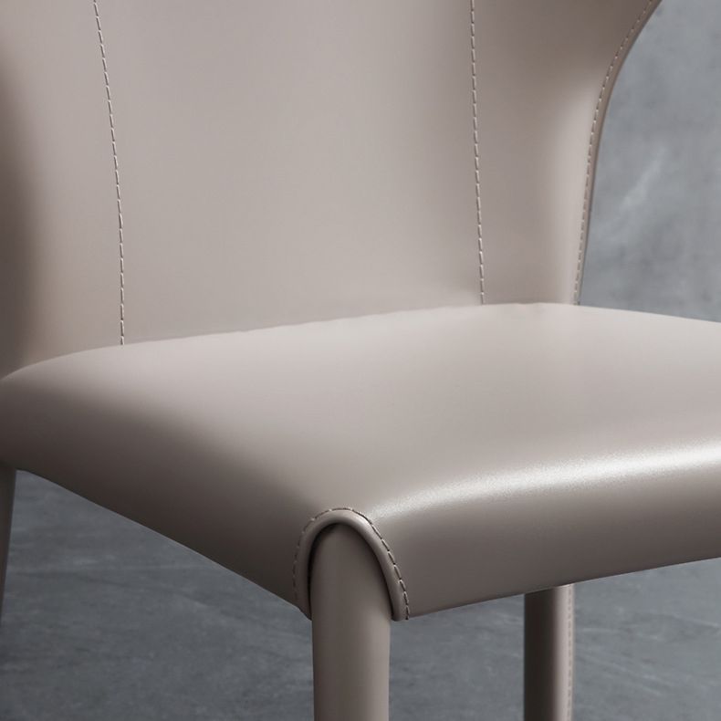 Modern Style Leather Dining Side Chair Wingback Side Armless Chair for Restaurant Use