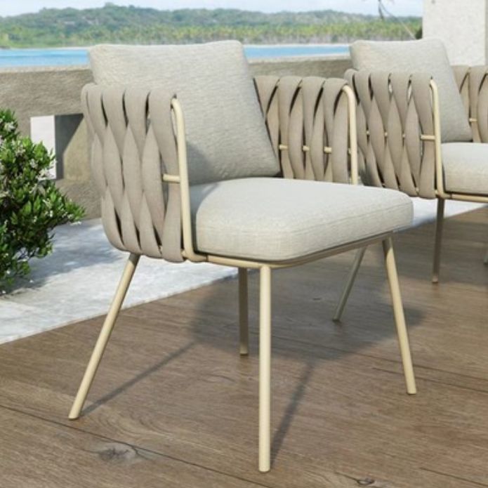 Stone and Metal Patio Dining Sets Boho 1/7 Pieces Dining Table Set