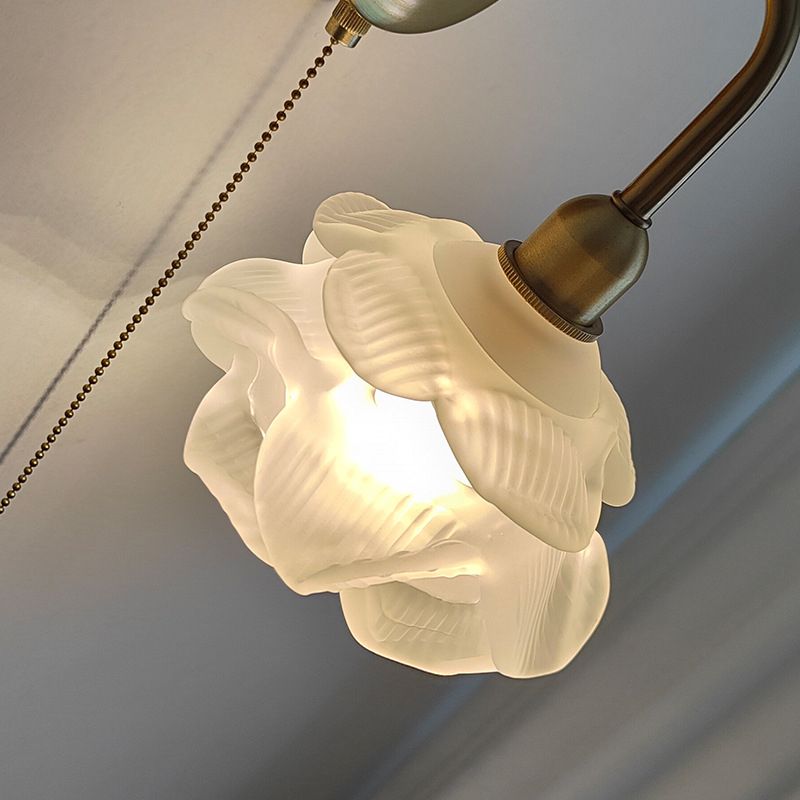 Flower Wall Lighting Modern Glass 1 Light Rustic Wall Sconces in Gold