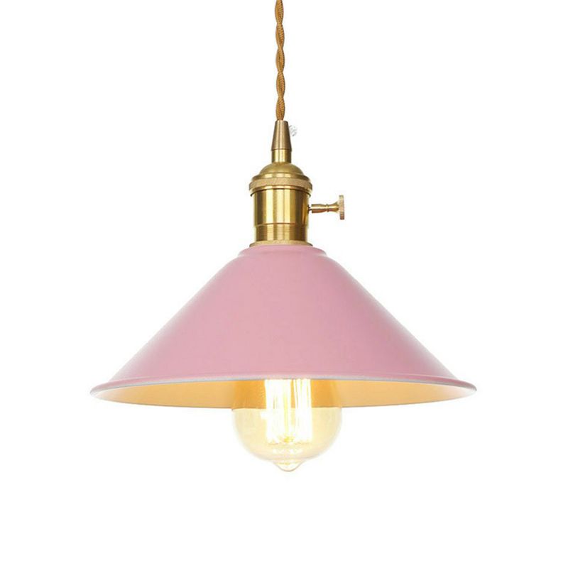 1 Lampendecke Hanglampe Nordic Küchenstange Anhänger Licht mit Scheunen/Kegeleisenschatten in Rosa/Blau/Grün