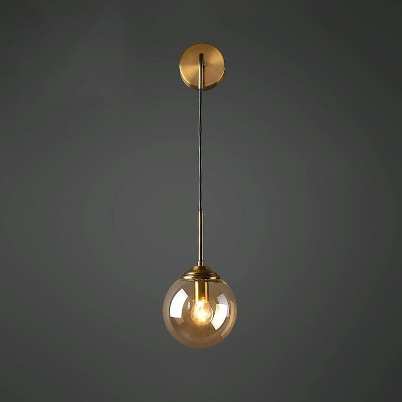 Spherical Wall Sconce Lighting Modern Style Glass 1 Light Wall Mounted Light