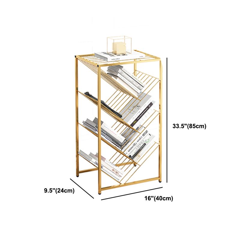Modern Style Bookcase Open Back Metal Vertical Bookshelf for Home