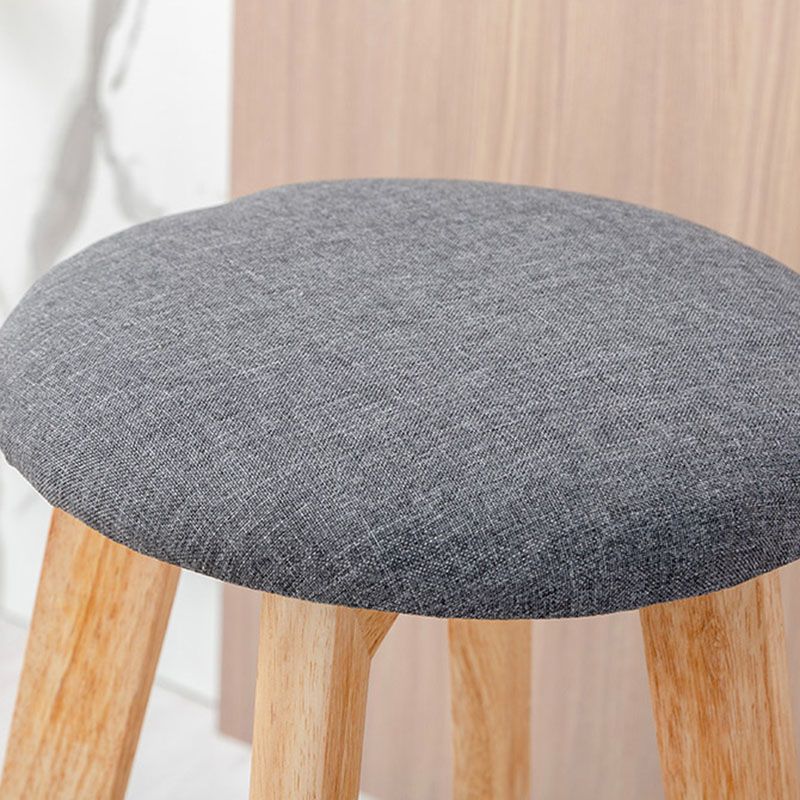 Scandinavian Matte Finish Solid Wood Bar Stool Restaurant Footrest Stool