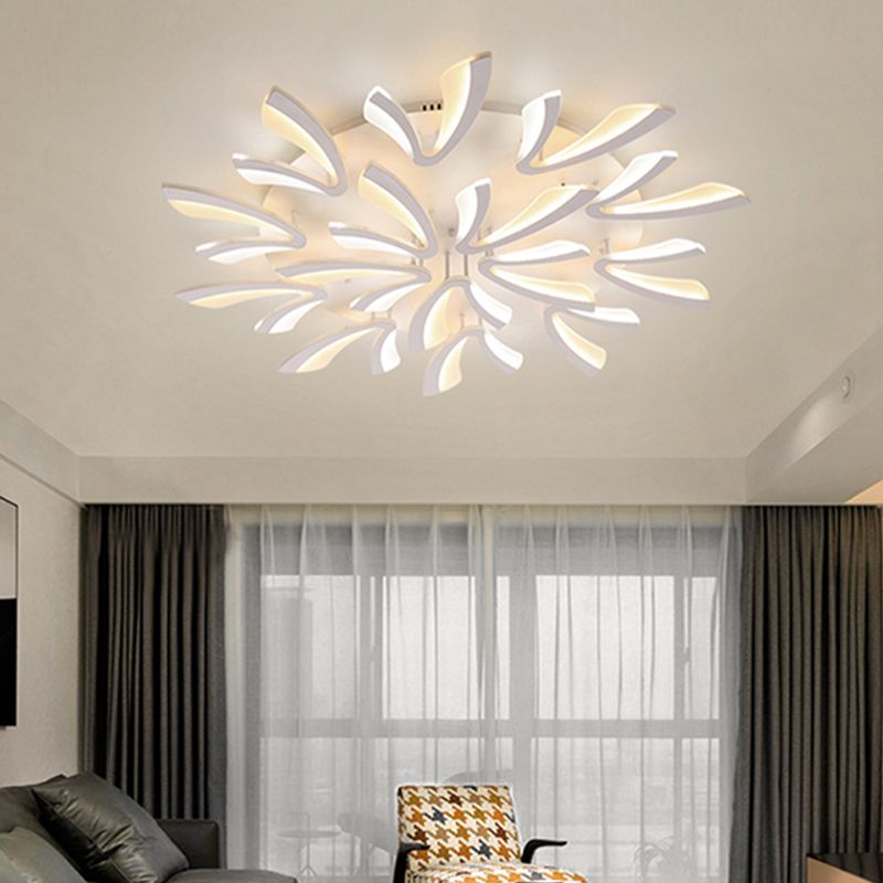 Multi - tête LED encastré salon plafonnier encastré moderne avec abat - jour acrylique